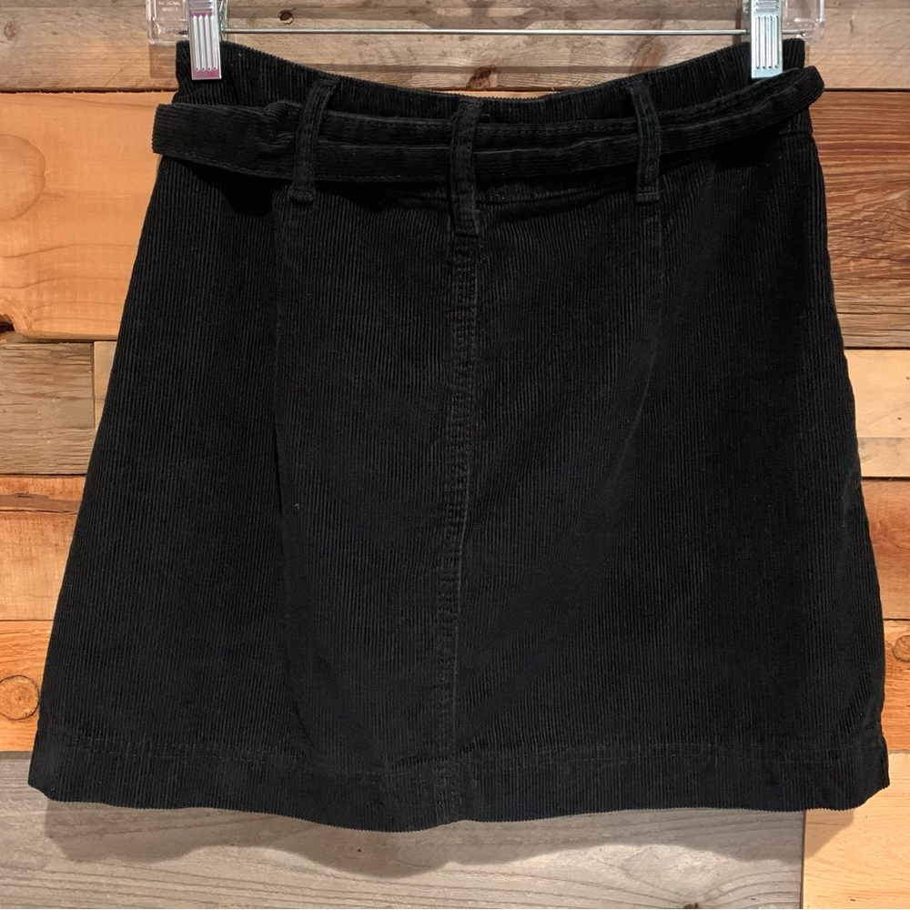 UO Urban Outfitters BDG Black Corduroy Belted Mini Skirt Size S - Picture 6 of 8